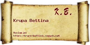 Krupa Bettina névjegykártya